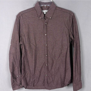 Ash & Erie Shirt Mens Small Heathered Burgundy Cotton Long Sleeve Button Down